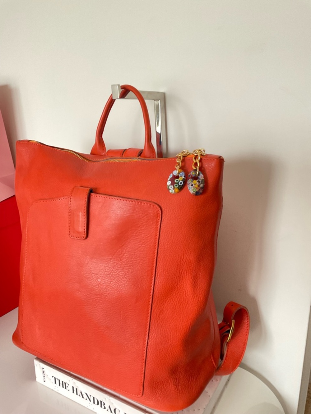 Terrida Bright Orange Luxury Leather Backpack - Women's Bag
